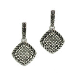 98375, MICRO PAVE TEXTURED GEOMETRIC EARRING