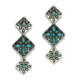 98378, WESTERN TURQUOISE ACCENT GEOMETRIC EARRING