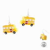 98392, 3D ENAMEL SCHOOL BUS EARRING