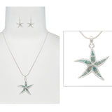 98399, STARFISH LUCITE STONE PENDANT NECKLACE