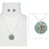 98400, STARFISH LUCITE STONE PENDANT NECKLACE