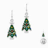 98401, 3D ENAMEL CHRISTMAS TREE RHINESTONE EARRING