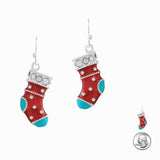 98403, 3D ENAMEL CHRISTMAS SOCKS EARRING