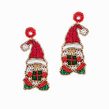 98407, CHRISTMAS GNOME SEED BEADED EARRING