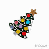 98409, CHRISTMAS TREE GLITTER RHINESTONE PIN BROOCH