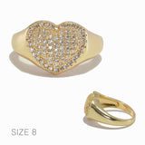 98417, GOLD HEART PAVE RHINESTONE RING