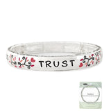 98419"PROVERBS 3:5" ENAMEL ENGRAVED STRETCH BRACELET