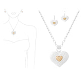 98421, HEART TEXTURED PENDANT NECKLACE