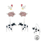 98424, FARM ANIMAL STUD EARRING SET