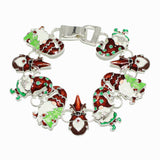 98430, GLITTER ENAMEL CHRISTMAS GNOME MAGNETIC CLOSURE BRACELET