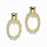 98433, GOLD DIPPED BRASS, GEOMETRIC TWISTED TEXTURED EARRING
