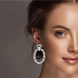 98433, GOLD DIPPED BRASS, GEOMETRIC TWISTED TEXTURED EARRING