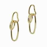 98453, GOLD DIPPED BRASS, GEOMETRIC CUTOUT DANGLE EARRING
