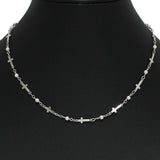 98459, BRASS DAINTY CROSS WITH PEARL NECKLACE