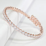 98469, ROUND CUBIC ZIRCONIA ACCENT OPEN CUFF BRACELET