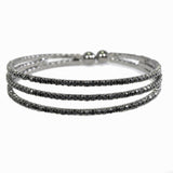 98470, 3 ROW PAVE RHINESTONE OPEN CUFF BRACELET