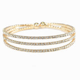 98470, 3 ROW PAVE RHINESTONE OPEN CUFF BRACELET