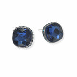 98481, SQUARE STUD WITH SIDE SMALL STONE EARRING