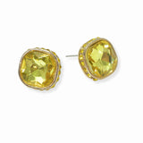 98481, SQUARE STUD WITH SIDE SMALL STONE EARRING