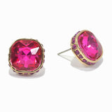 98481, SQUARE STUD WITH SIDE SMALL STONE EARRING