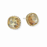 98481, SQUARE STUD WITH SIDE SMALL STONE EARRING