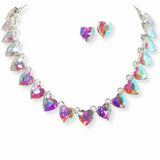98489, HEART RHINESTONE NECKLACE, VALENTINE'S DAY