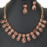 98491, GEOMETRIC RHINESTONE NECKLACE SET