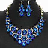 98492, TEARDROP RHINESTONE ACCENT EVENING NECKLACE SET