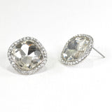 98493, GEOMETRIC RHINESTONE STUD EARRING