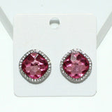 98493, GEOMETRIC RHINESTONE STUD EARRING