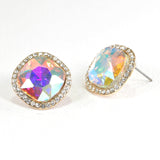 98493, GEOMETRIC RHINESTONE STUD EARRING