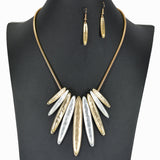 98495, GEOMETRIC HAMMERED METAL SLIDE NECKLACE