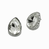 98497, MEDIUM SIZE, TEARDROP RHINESTONE STUD EARRING