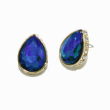 98497, MEDIUM SIZE, TEARDROP RHINESTONE STUD EARRING