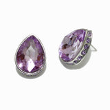 98497, MEDIUM SIZE, TEARDROP RHINESTONE STUD EARRING