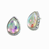 98497, MEDIUM SIZE, TEARDROP RHINESTONE STUD EARRING