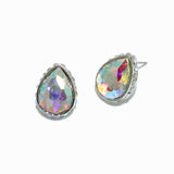 98505, SMALL SIZE, TEARDROP RHINESTONE STUD EARRING