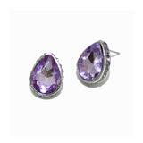 98505, SMALL SIZE, TEARDROP RHINESTONE STUD EARRING