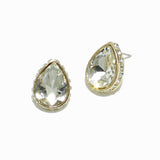 98505, SMALL SIZE, TEARDROP RHINESTONE STUD EARRING