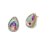 98505, SMALL SIZE, TEARDROP RHINESTONE STUD EARRING