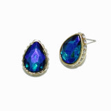 98505, SMALL SIZE, TEARDROP RHINESTONE STUD EARRING