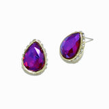 98505, SMALL SIZE, TEARDROP RHINESTONE STUD EARRING