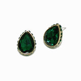 98505, SMALL SIZE, TEARDROP RHINESTONE STUD EARRING
