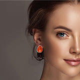 98505, SMALL SIZE, TEARDROP RHINESTONE STUD EARRING
