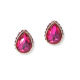 98505, SMALL SIZE, TEARDROP RHINESTONE STUD EARRING
