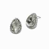 98505, SMALL SIZE, TEARDROP RHINESTONE STUD EARRING