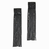 98506, PAVE RHINESTONE TASSEL DROP EARRING