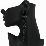 98507, GEOMETRIC RHINESTONE DROP DANGLE EARRING