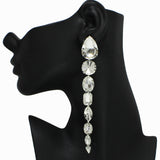 98507, GEOMETRIC RHINESTONE DROP DANGLE EARRING