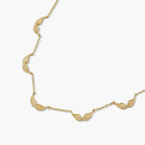 98512, GOLD DIPPED, "I AM HERE" DAINTY ANGEL WING STATION NECKLACE